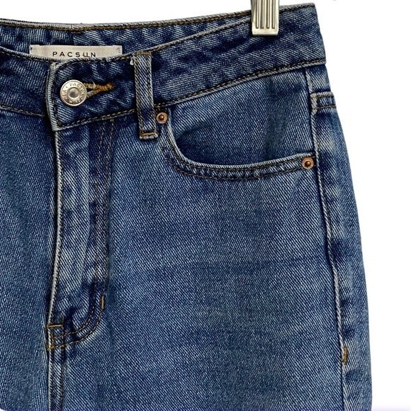 PacSun Distressed Mom Jeans Women's Size 24 Blue Ripped High Waist Grunge Y2K - Picture 6 of 15